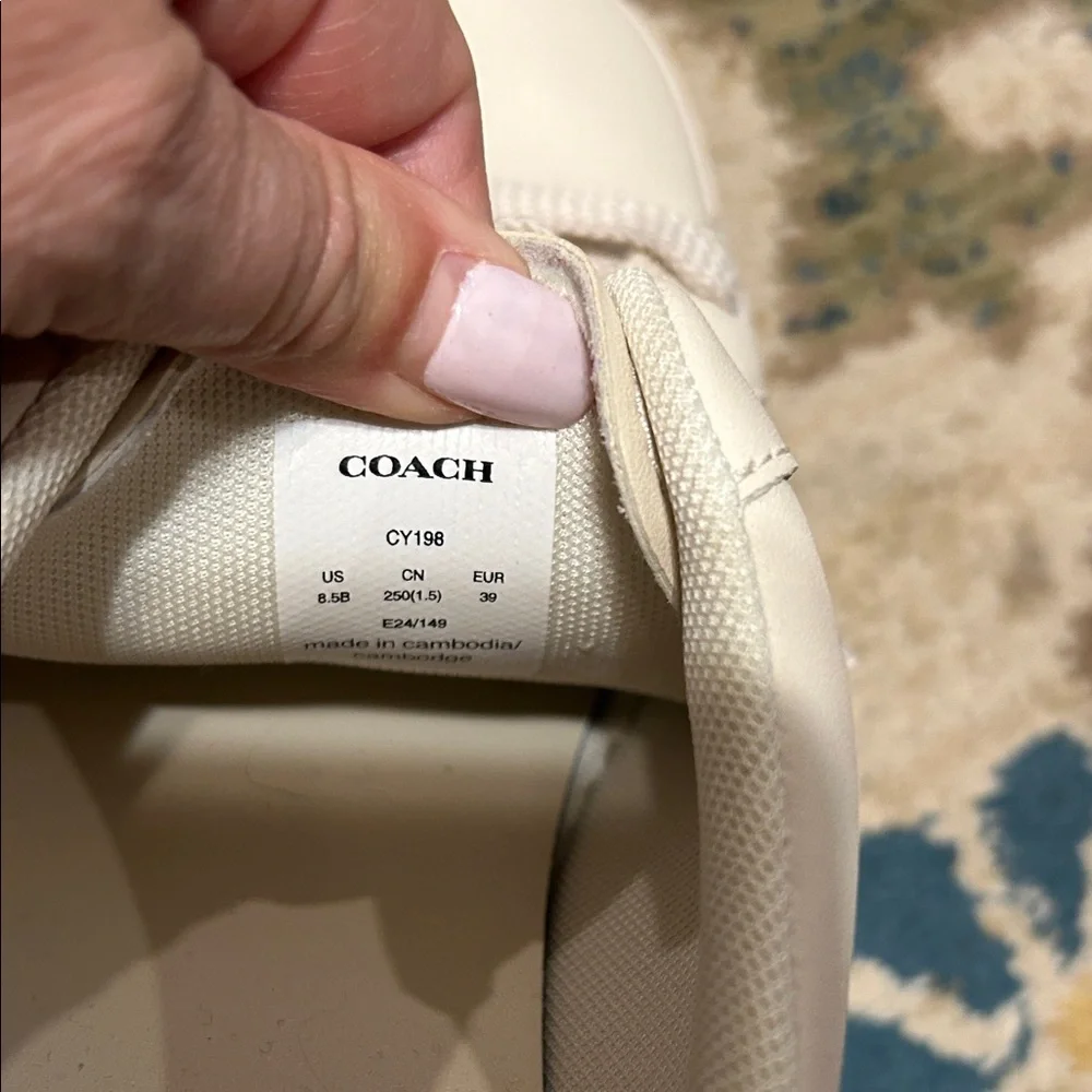 Coach Women's Cream Sneakers with Gold Detail High Line Sneaker - Picture 8 of 8